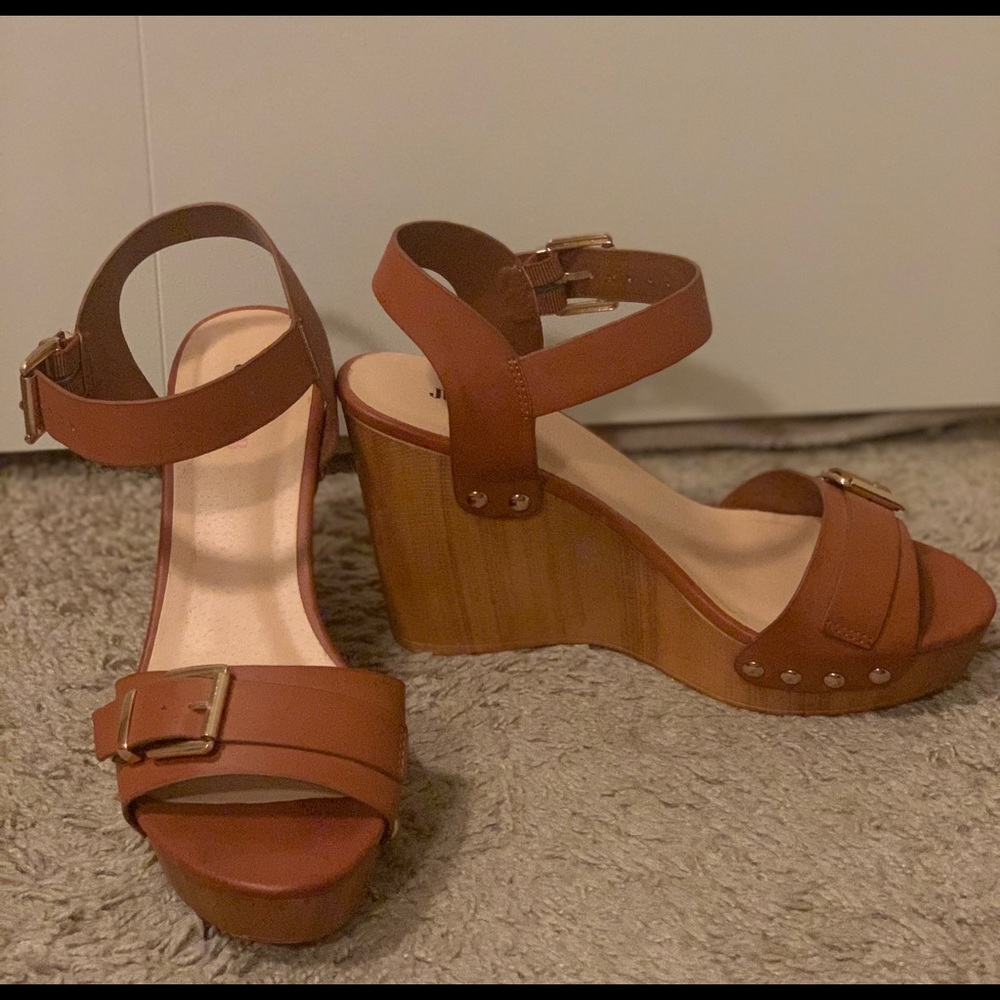 JustFab Wooden Wedge Sandals